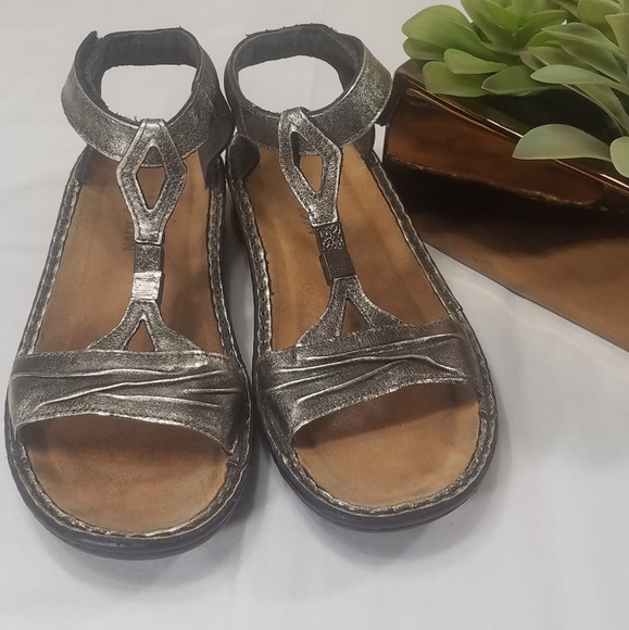 naot silver sandals